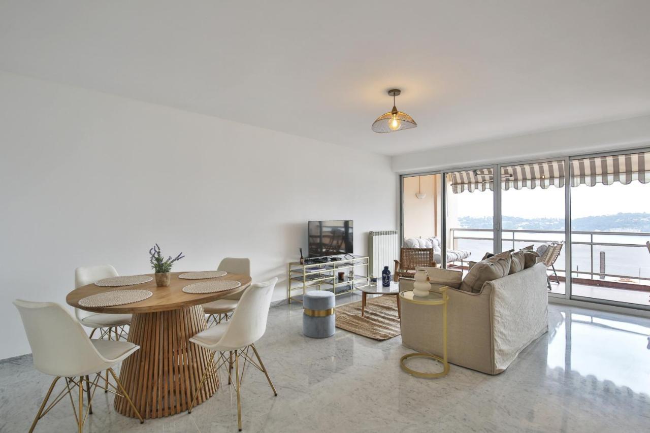 Sublime Appartement Vue Mer. Parking/Piscine/Clim ヴィルフランシュ・シュル・メール エクステリア 写真