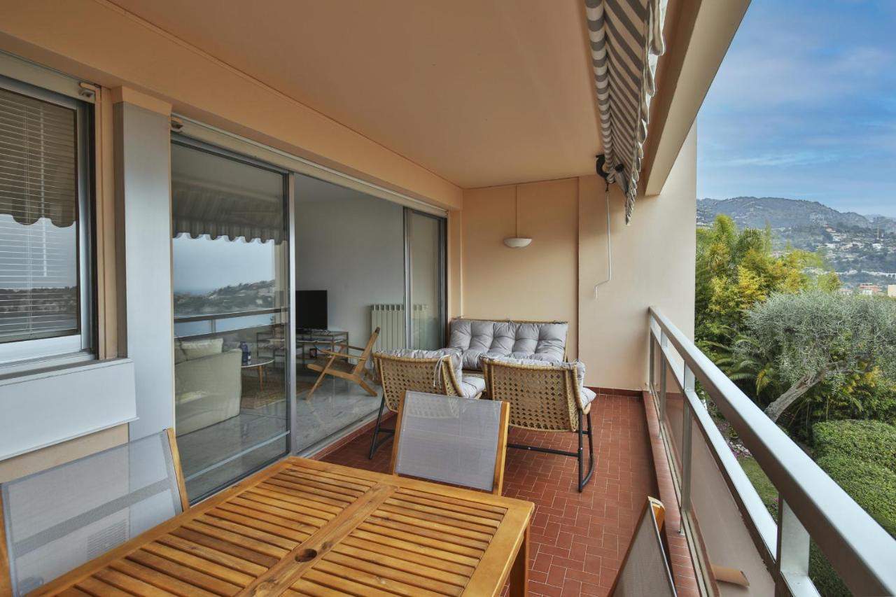 Sublime Appartement Vue Mer. Parking/Piscine/Clim ヴィルフランシュ・シュル・メール エクステリア 写真