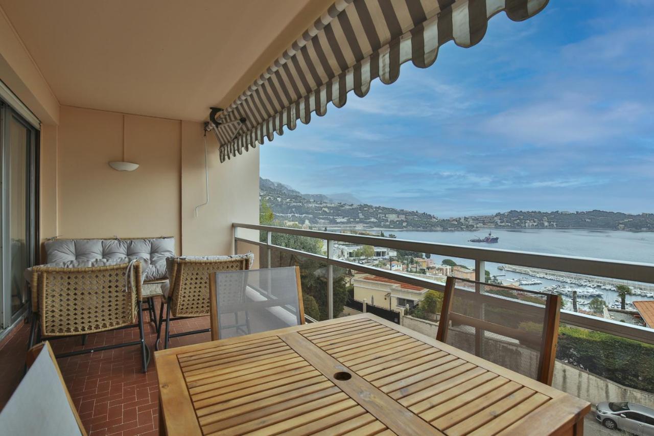 Sublime Appartement Vue Mer. Parking/Piscine/Clim ヴィルフランシュ・シュル・メール エクステリア 写真